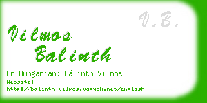vilmos balinth business card