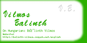 vilmos balinth business card